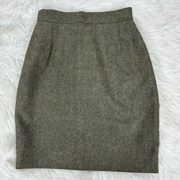 Fendi Women's Green Tweed Designer Virgin Wool Career Pencil Skirt FR38/W25 - Picture 7 of 15